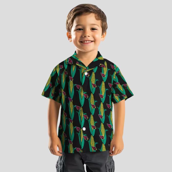 Arizona Cardinals Corn Motifs Relaxed Fit Black Green Hawaiian Shirt