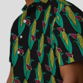 Arizona Cardinals Corn Motifs Relaxed Fit Black Green Hawaiian Shirt