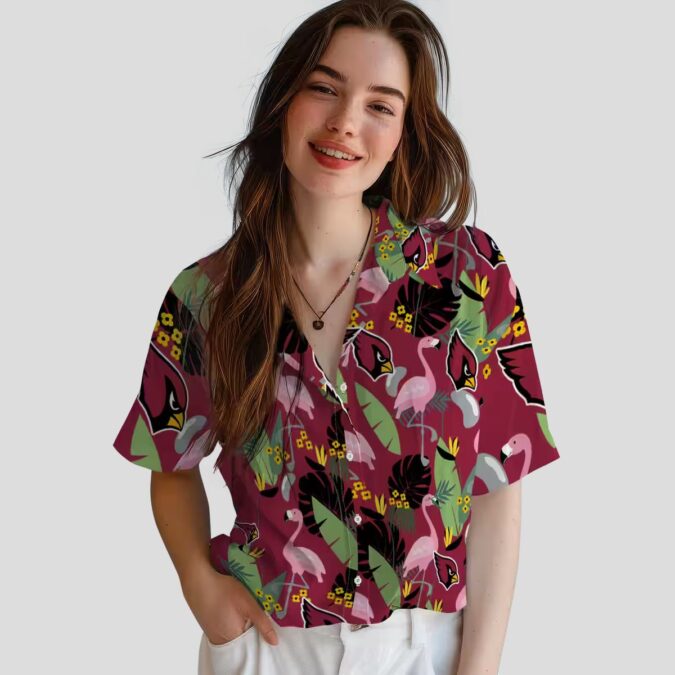 Arizona Cardinals Flamingo Leaf Red Hawaiian Shirt for Men & Women