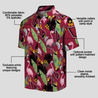 Arizona Cardinals Flamingo Leaf Red Hawaiian Shirt for Men & Women