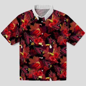 Arizona Cardinals Red Hawaiian Shirt with Floral Toucan Design