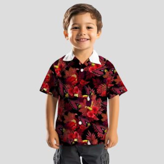 Arizona Cardinals Red Hawaiian Shirt with Floral Toucan Design
