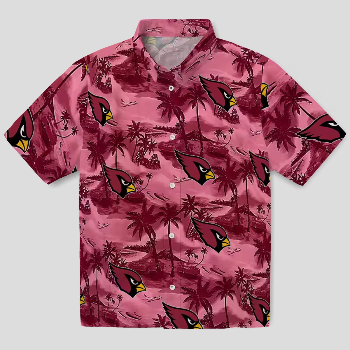 Men's Arizona Cardinals Red Hawaiian Shirt - Coastal Palms