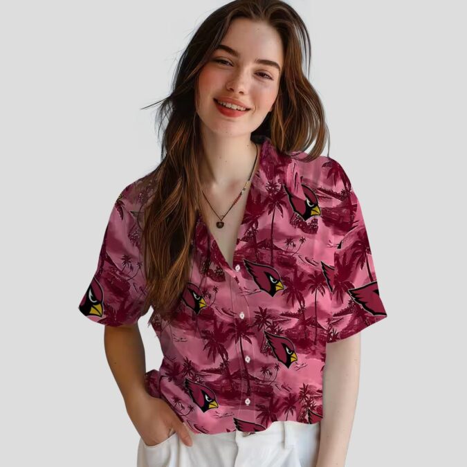 Men's Arizona Cardinals Red Hawaiian Shirt - Coastal Palms