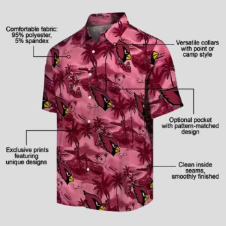 Men's Arizona Cardinals Red Hawaiian Shirt - Coastal Palms