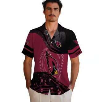 Red & Black Football Hawaiian Shirt for Arizona Cardinals Fans
