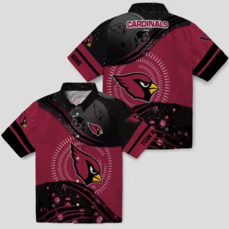 Red & Black Football Hawaiian Shirt for Arizona Cardinals Fans