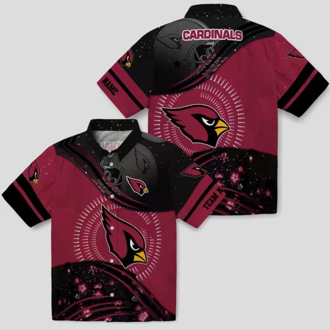 Red & Black Football Hawaiian Shirt for Arizona Cardinals Fans