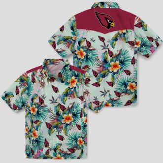 Arizona Cardinals Green Tropical Foliage Hawaiian Shirt with Team Logo