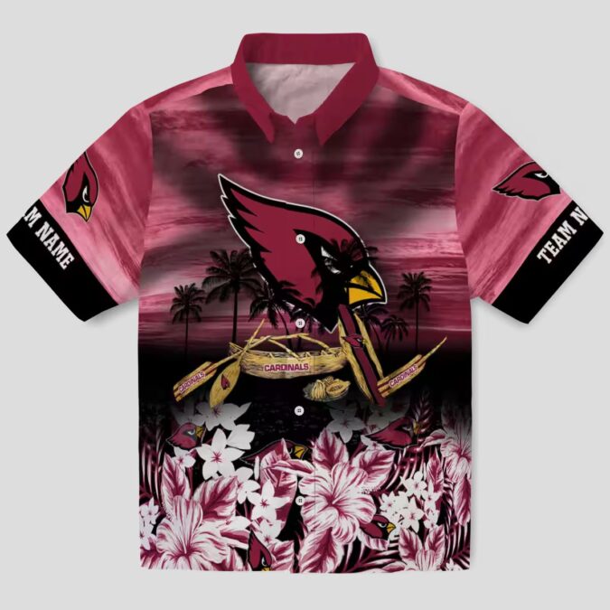 Arizona Cardinals Hawaiian Shirt - Tropical Red Canoe Beach Shirt for Summer Vacation