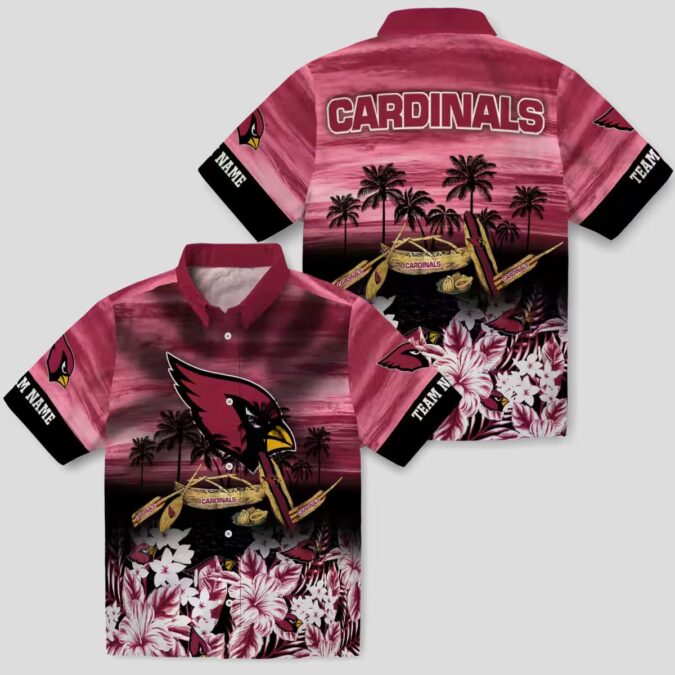 Arizona Cardinals Hawaiian Shirt - Tropical Red Canoe Beach Shirt for Summer Vacation