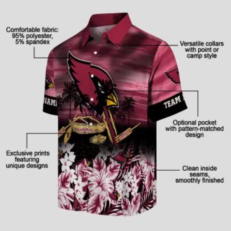 Arizona Cardinals Hawaiian Shirt - Tropical Red Canoe Beach Shirt for Summer Vacation