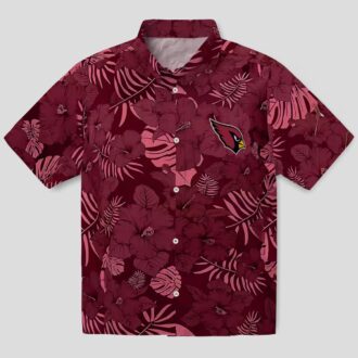 Arizona Cardinals Jungle Red Hawaiian Shirt – Tropical Floral Button Up for Men & Women