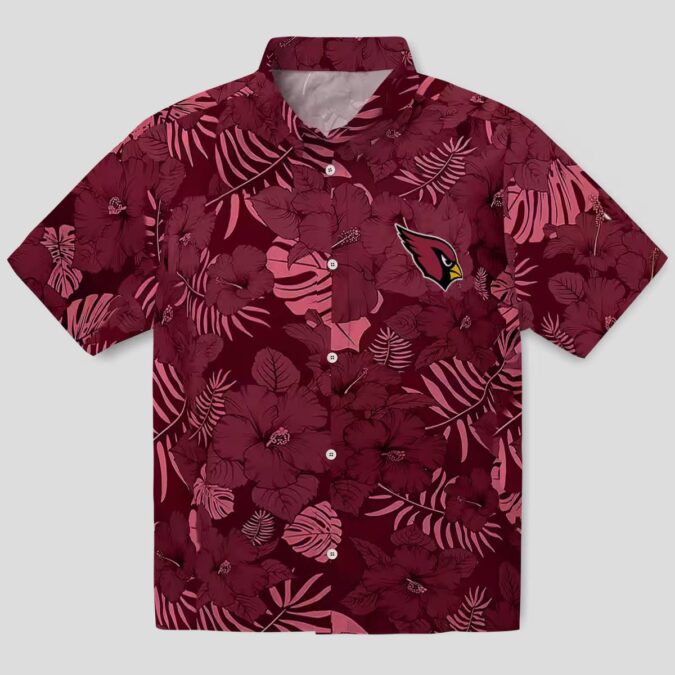 Arizona Cardinals Jungle Red Hawaiian Shirt – Tropical Floral Button Up for Men & Women