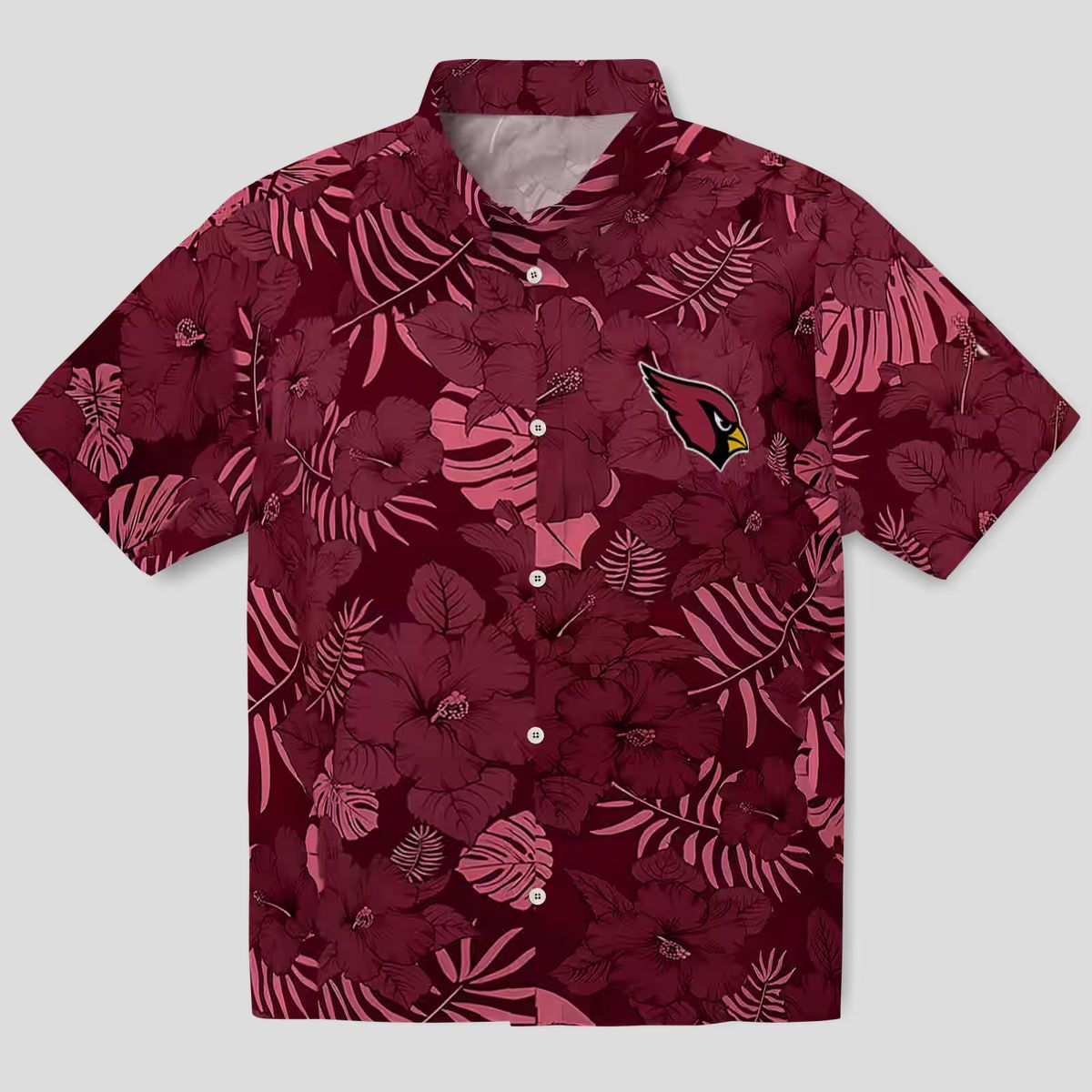 Arizona Cardinals Jungle Red Hawaiian Shirt – Tropical Floral Button Up for Men & Women