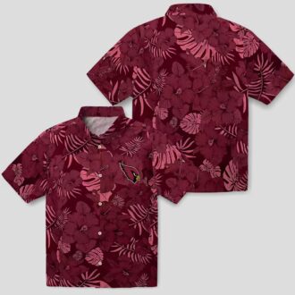 Arizona Cardinals Jungle Red Hawaiian Shirt – Tropical Floral Button Up for Men & Women