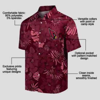 Arizona Cardinals Jungle Red Hawaiian Shirt – Tropical Floral Button Up for Men & Women