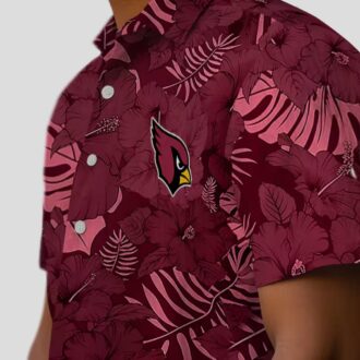 Arizona Cardinals Jungle Red Hawaiian Shirt – Tropical Floral Button Up for Men & Women