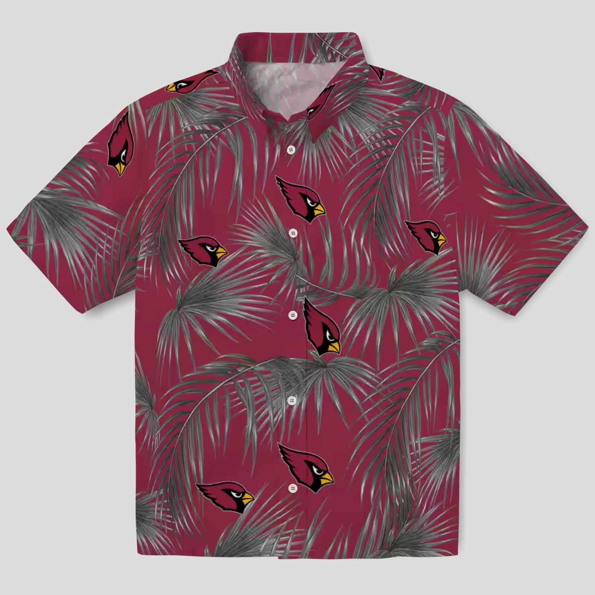 Arizona Cardinals Leafy Palms Red Hawaiian Shirt - Aloha Summer for Team Fans