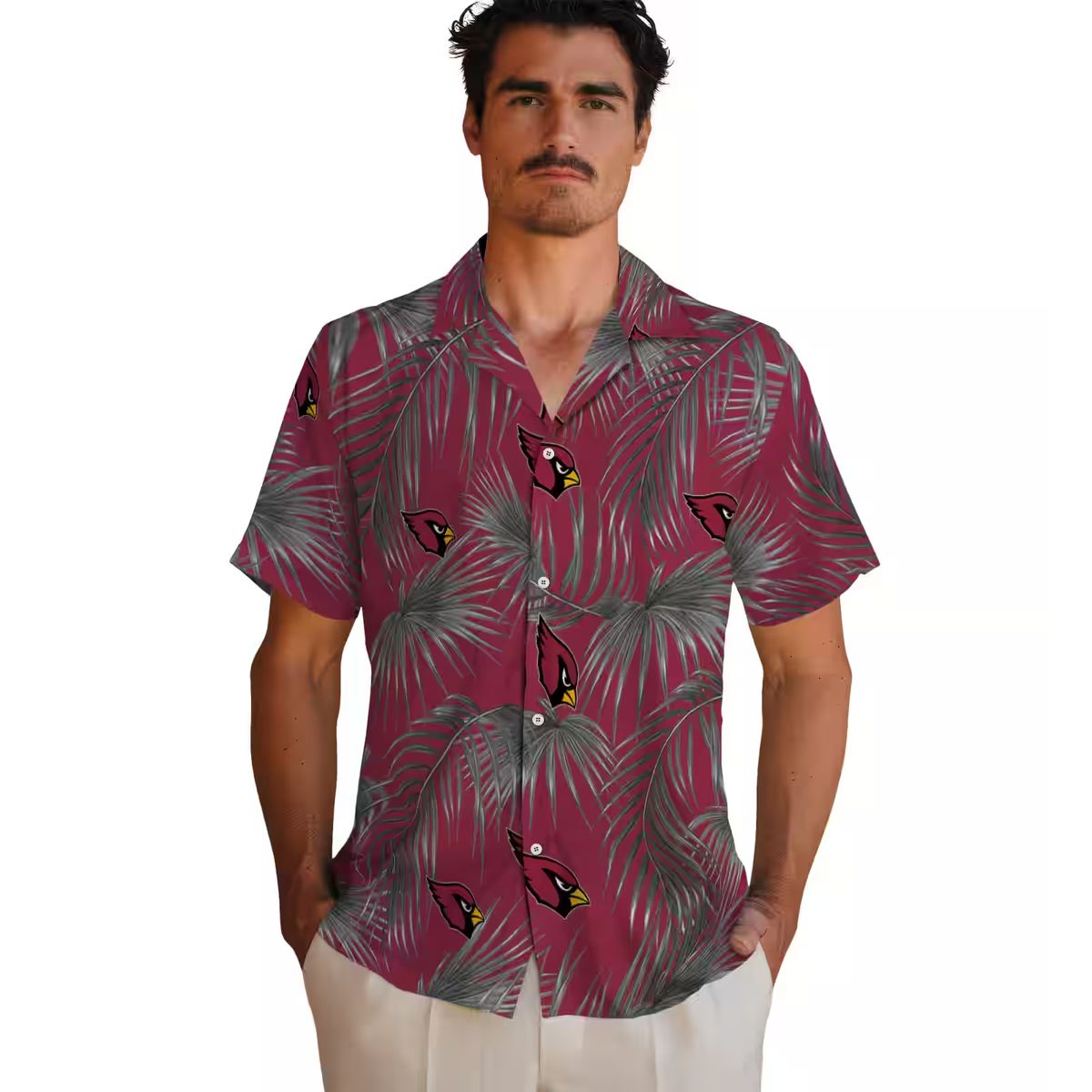 Arizona Cardinals Leafy Palms Red Hawaiian Shirt - Aloha Summer for Team Fans