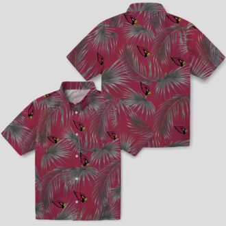 Arizona Cardinals Leafy Palms Red Hawaiian Shirt - Aloha Summer for Team Fans