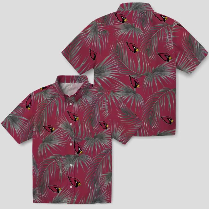 Arizona Cardinals Leafy Palms Red Hawaiian Shirt - Aloha Summer for Team Fans