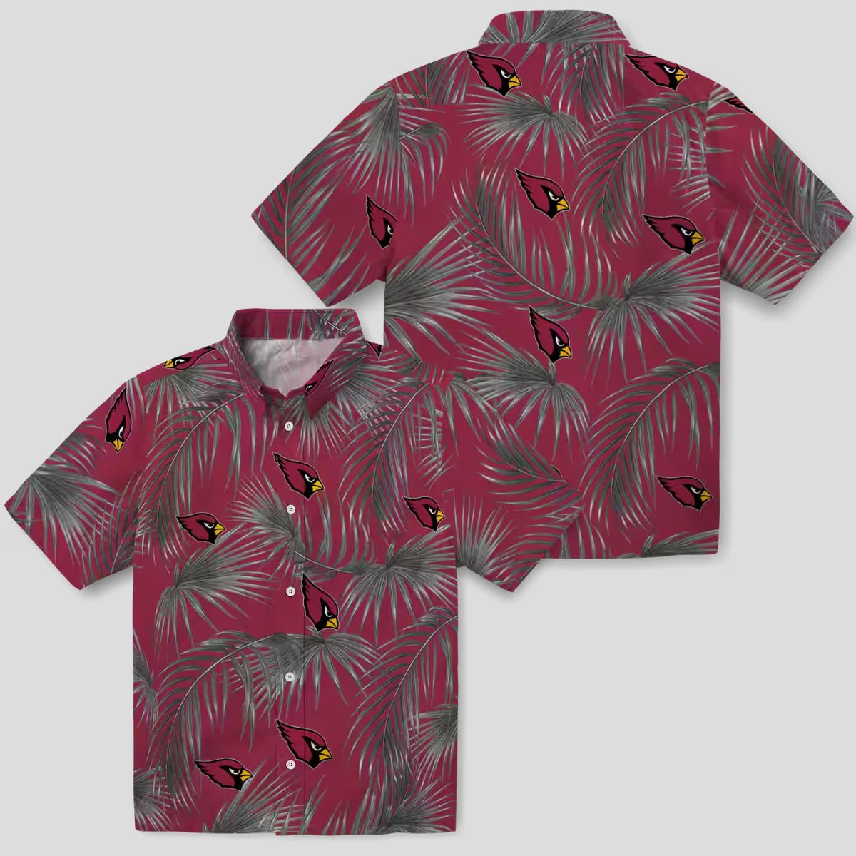 Arizona Cardinals Leafy Palms Red Hawaiian Shirt - Aloha Summer for Team Fans