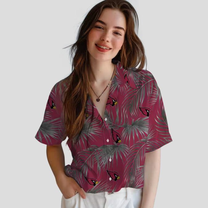 Arizona Cardinals Leafy Palms Red Hawaiian Shirt - Aloha Summer for Team Fans