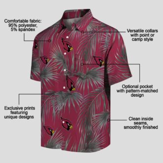 Arizona Cardinals Leafy Palms Red Hawaiian Shirt - Aloha Summer for Team Fans