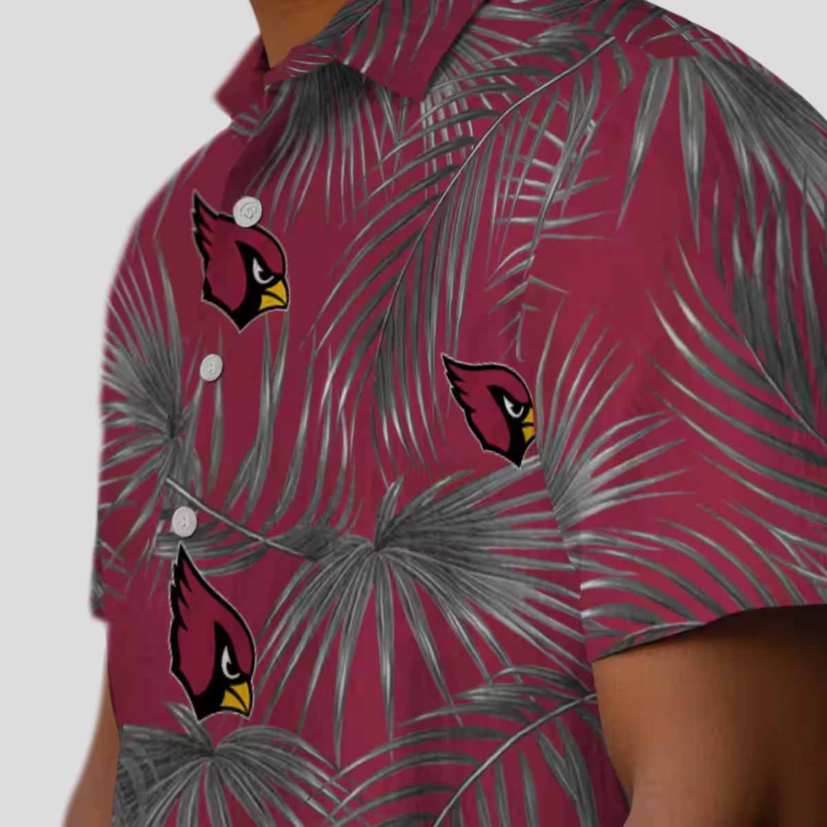 Arizona Cardinals Leafy Palms Red Hawaiian Shirt - Aloha Summer for Team Fans