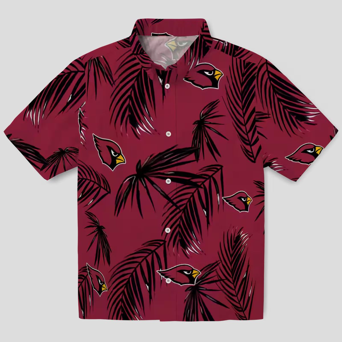 Arizona Cardinals NFL Red Hawaiian Shirt with Palm Leaf, Men's Summer Shirts