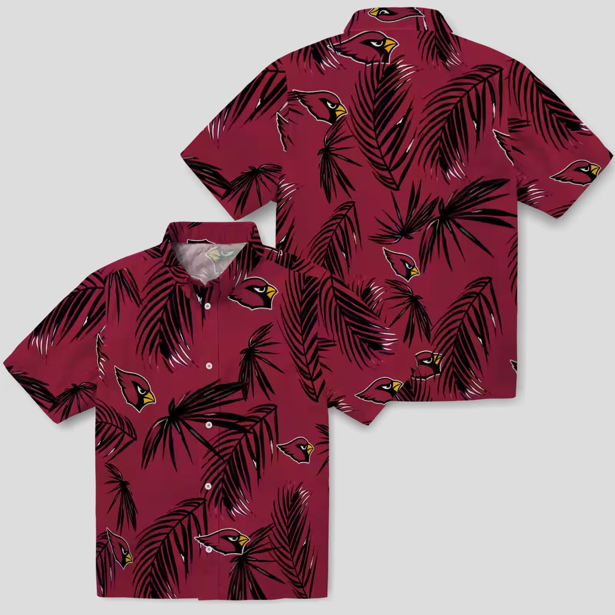 Arizona Cardinals NFL Red Hawaiian Shirt with Palm Leaf, Men's Summer Shirts