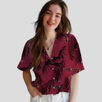Arizona Cardinals NFL Red Hawaiian Shirt with Palm Leaf, Men's Summer Shirts
