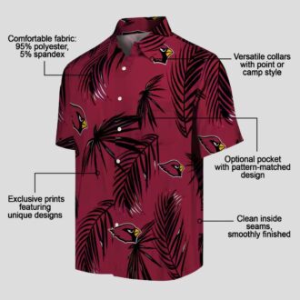 Arizona Cardinals NFL Red Hawaiian Shirt with Palm Leaf, Men's Summer Shirts