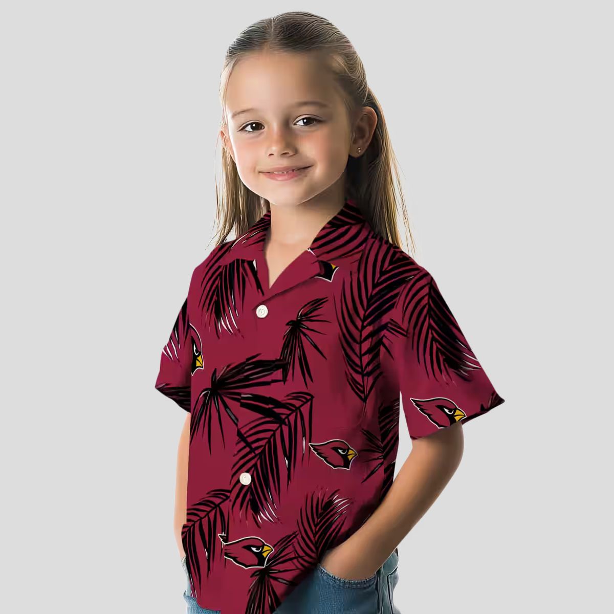 Arizona Cardinals NFL Red Hawaiian Shirt with Palm Leaf, Men's Summer Shirts