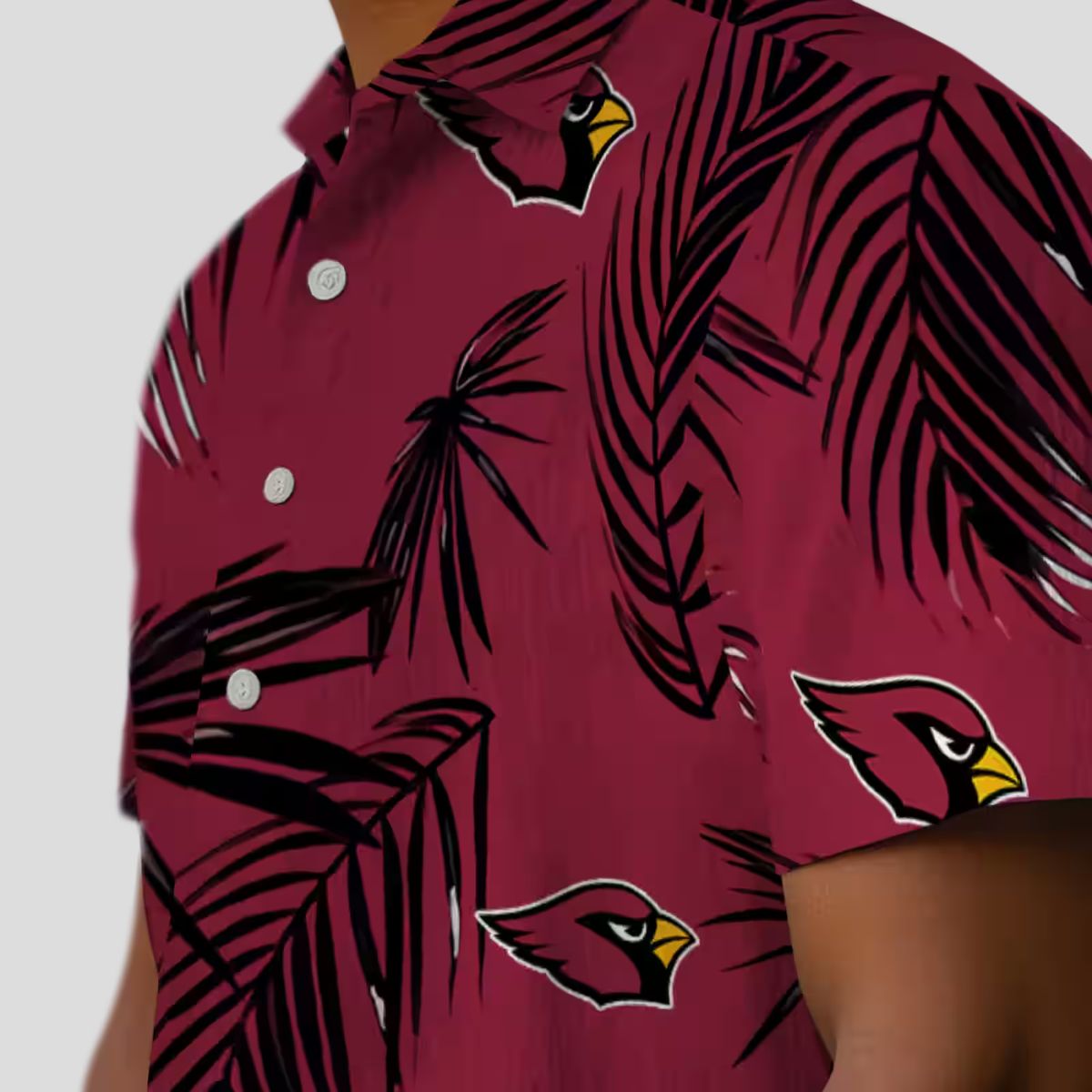 Arizona Cardinals NFL Red Hawaiian Shirt with Palm Leaf, Men's Summer Shirts
