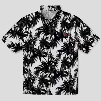 Arizona Cardinals Palm Motif Black & White Hawaiian Shirt, Summer Tropical Shirt for Men