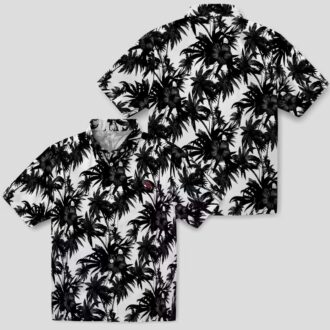 Arizona Cardinals Palm Motif Black & White Hawaiian Shirt, Summer Tropical Shirt for Men