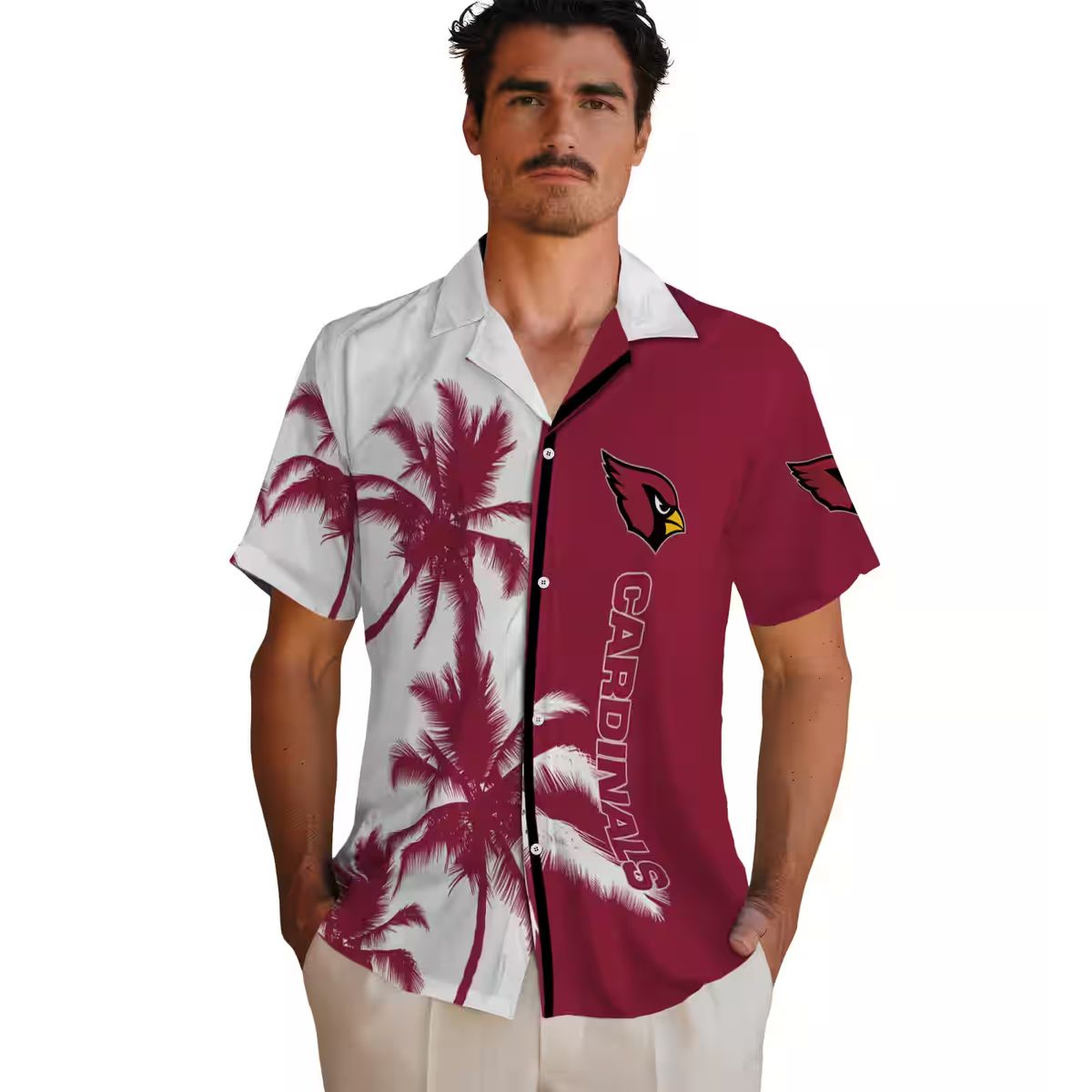 Arizona Cardinals Palm Trees Red White Hawaiian Shirt for Men & Women