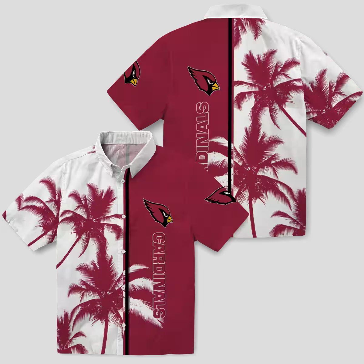 Arizona Cardinals Palm Trees Red White Hawaiian Shirt for Men & Women