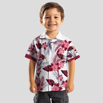 Arizona Cardinals Patriotic Hibiscus Hawaiian Shirt (Red & White)