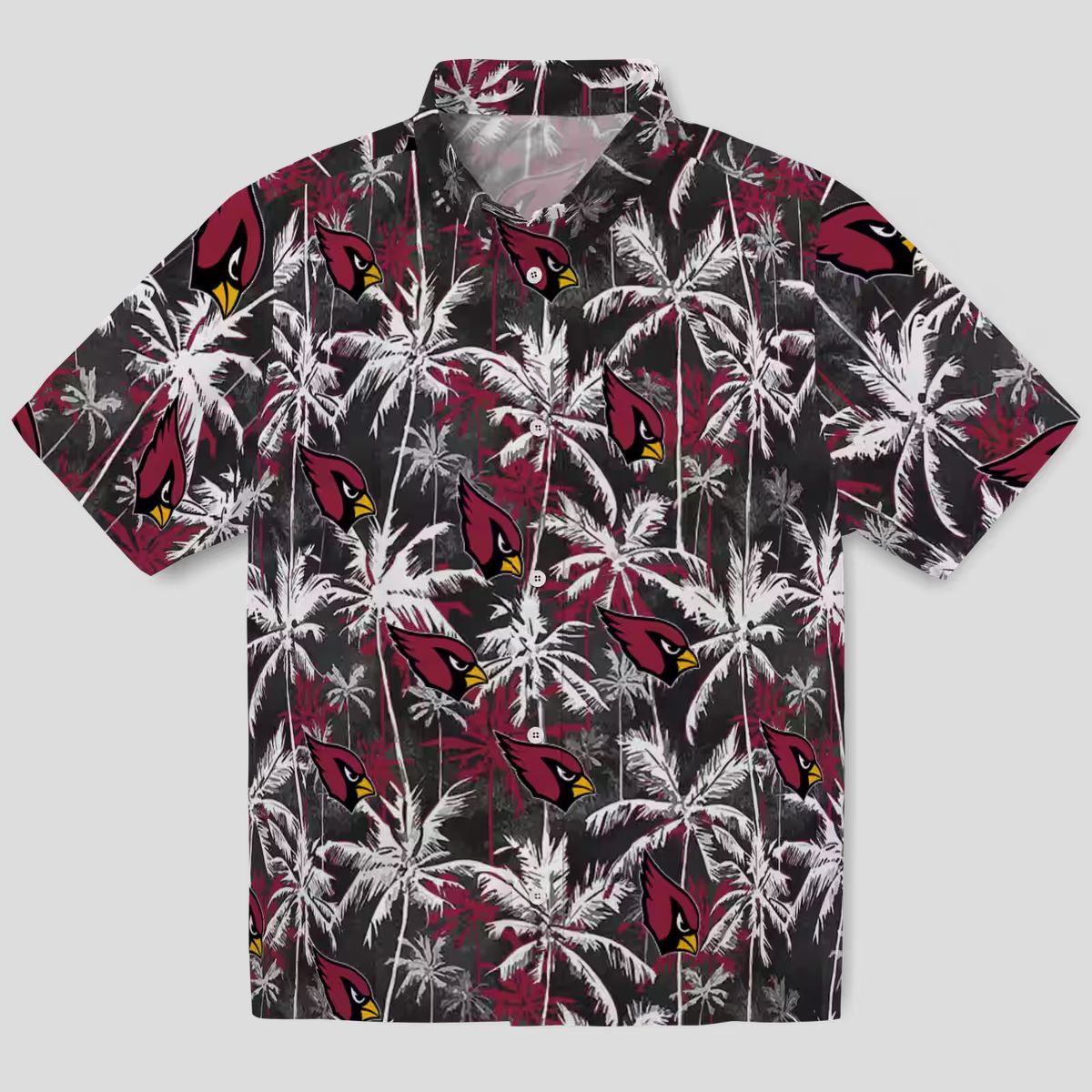 Arizona Cardinals Red Black Palm Tree Hawaiian Shirt for Men
