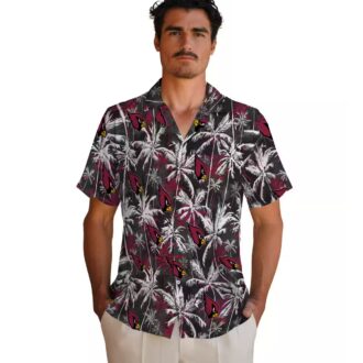 Arizona Cardinals Red Black Palm Tree Hawaiian Shirt for Men