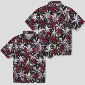 Arizona Cardinals Red Black Palm Tree Hawaiian Shirt for Men