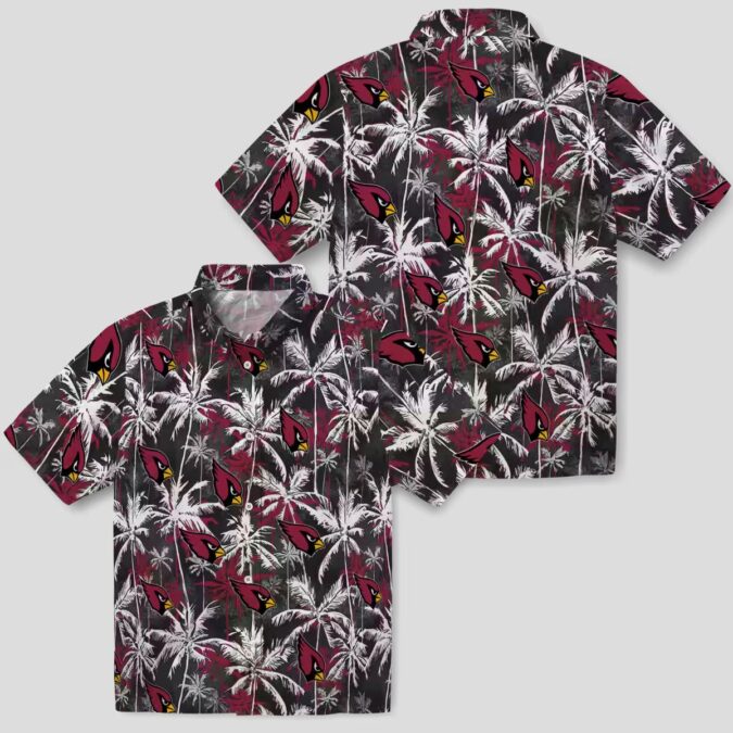 Arizona Cardinals Red Black Palm Tree Hawaiian Shirt for Men