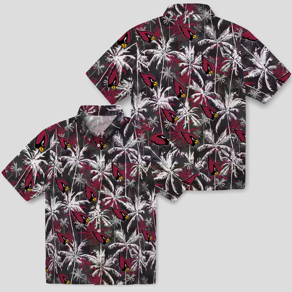 Arizona Cardinals Red Black Palm Tree Hawaiian Shirt for Men