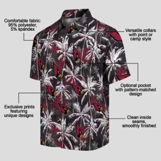 Arizona Cardinals Red Black Palm Tree Hawaiian Shirt for Men