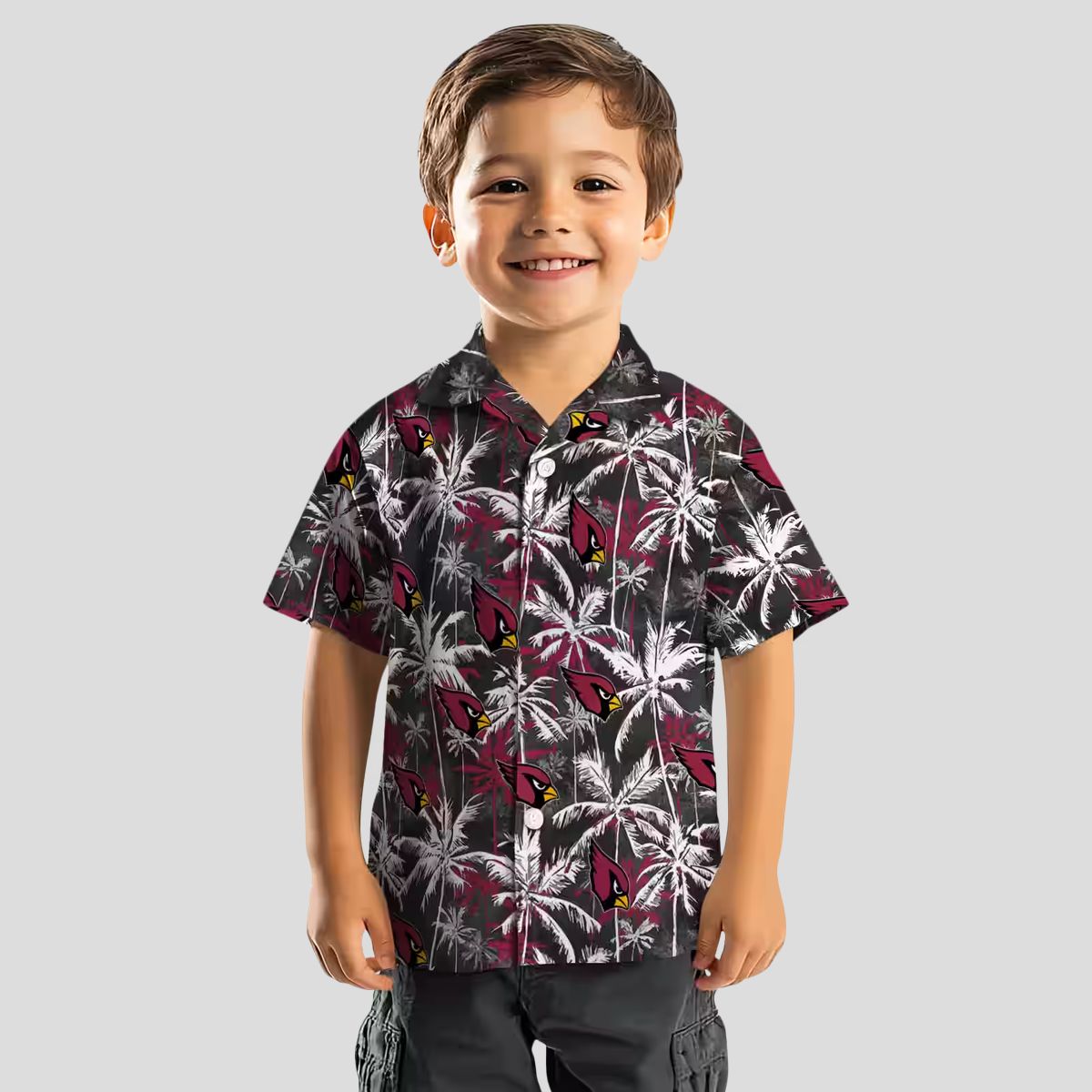 Arizona Cardinals Red Black Palm Tree Hawaiian Shirt for Men