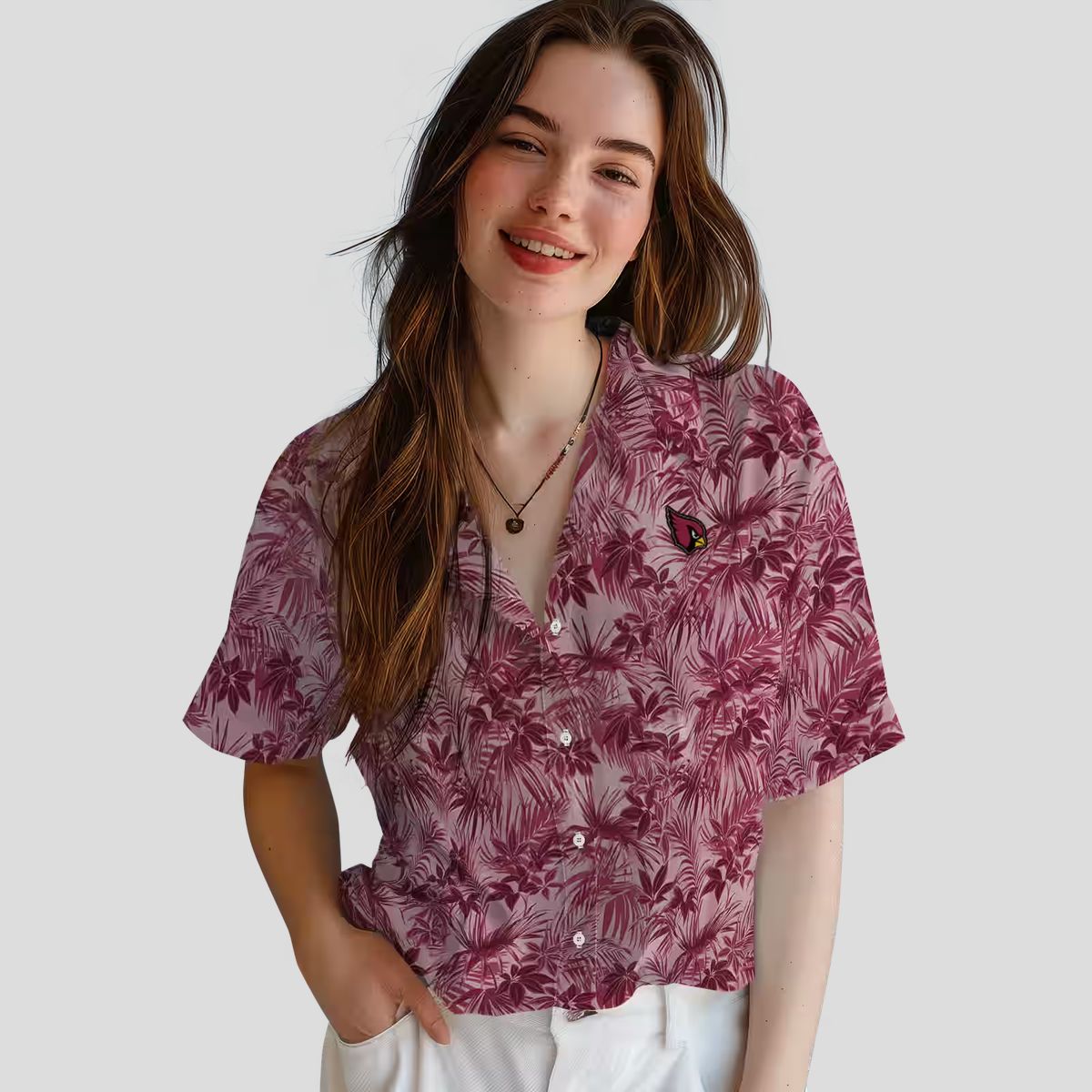 Arizona Cardinals Red Leafy Hawaiian Shirt for Men & Women