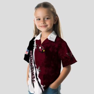 Arizona Cardinals Summer Button Up Shirt - Tropical Red & White Hawaiian Style